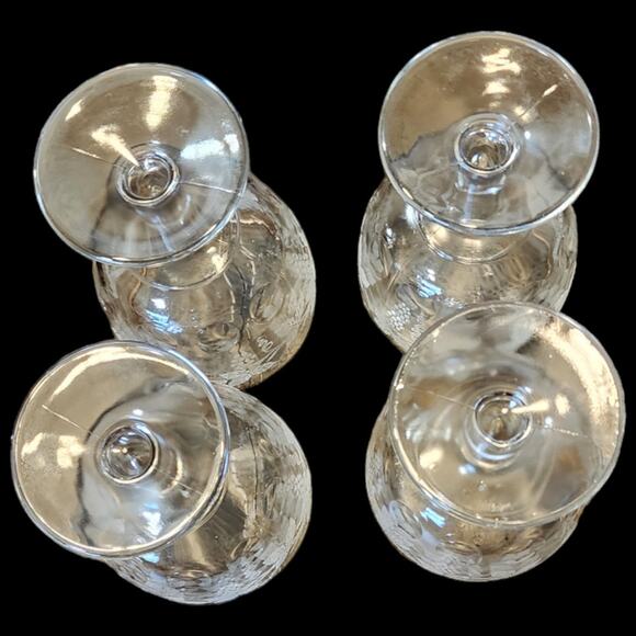 Vintage Bartlett Collins Glass Goblets Gold Trim Grape Vine Design Set of 4 - Picture 4 of 5